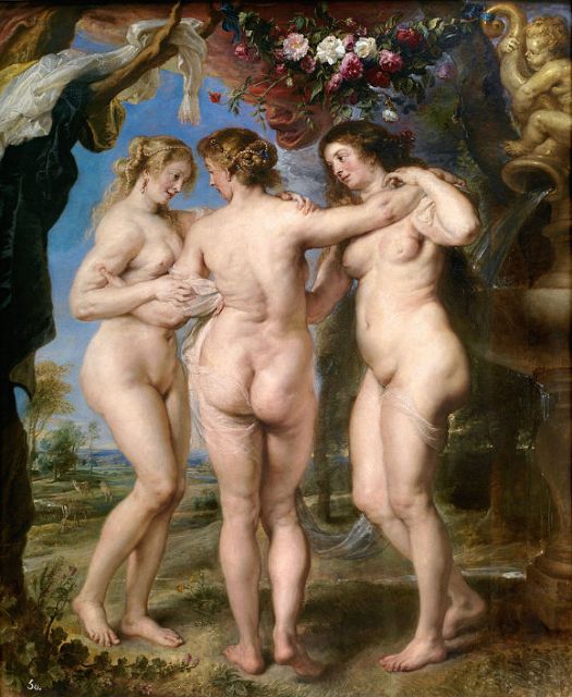 159-RUBENS-Peter-Paul-Rubens-De-drie-gratiën-Museo-del-Prado-Madrid.jpg - We hebben veel gratiën (godinnen uit de Griekse en Romeinse mythologie) gezien, maar dit zijn de echte De drie Gratiën van Pedro Pablo (Pieter Paul) Rubens.